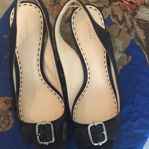 Coach kitten heel sling backs
